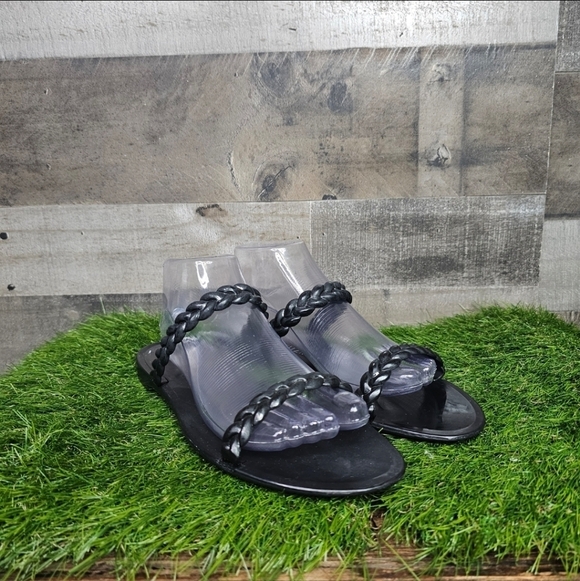 Stuart Weitzman Braida Sawyer Jelly Sandal in Black - Picture 2 of 8